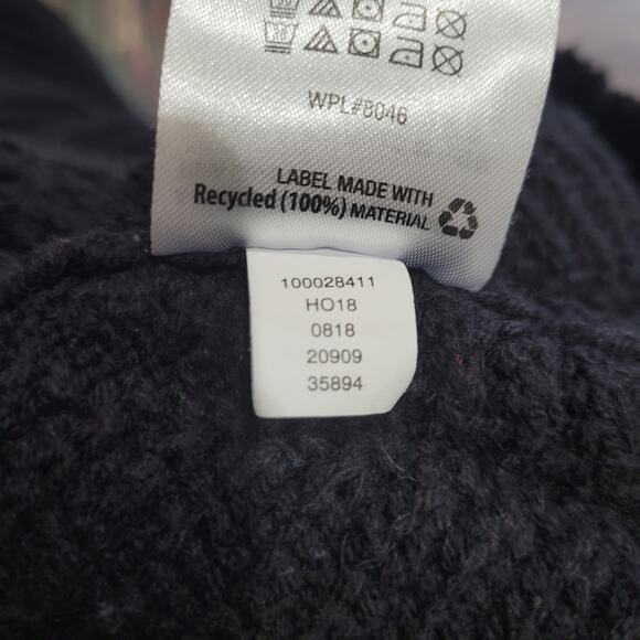 Style & Co. Black Ribbed Split Neck Oversized Sweater Small Neutral Minimalist - Picture 8 of 9